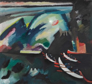 Vasilij Kandinskij: Lago. 1910. Olio su tela. 98 x 105. Mosca, Galleria Tret’jakovskaja