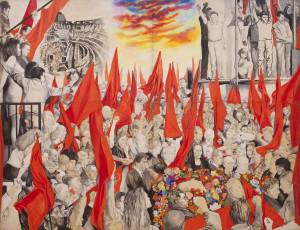 Renato Guttuso , Funerali di Togliatti , 1972