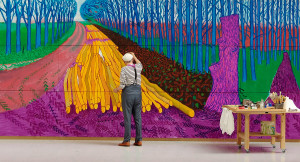 David Hockney Painting "Winter Timber" in Bridlington, July 2009 © David Hockney Photo Credit: Jean-Pierre Gonçalves de Lima