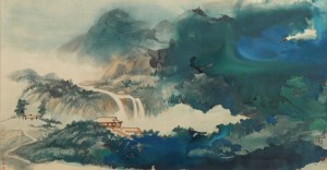 Zhang Daqian (Chang Dai-chien) 1899-1983 WATER AND SKY GAZING AFTER RAIN IN SPLASHED COLOR Estimate 1,200,000 — 1,800,000 USD