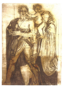 Giulio Bargellini - Cartone preparatorio dell’affresco “La Probità “ eseguito per lo scalone del Palazzo dell’INA Istituto Nazionale delle Assicurazioni