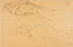 Due figure reclinate, il disegno ritrovato di Gustav Klimt