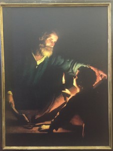 La Tentazione -Gesù adolescente con San Giuseppe falegname” del pittore fiammingo Gerrit van Honthorst