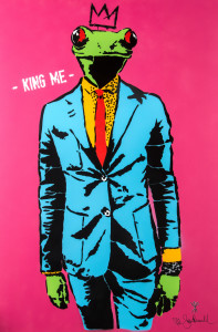 Mr. Savethewall King Me 2018 tecnica mista su tela cm 150x100 © Emanuele Scilleri