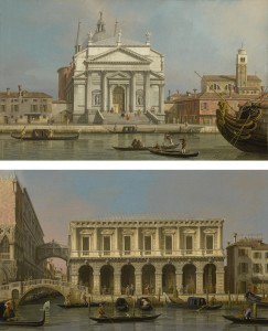 Old Master Giovanni Antonio Canal, called Canaletto VENICE, THE CHURCHES OF THE REDENTORE AND SAN GIACOMO; VENICE, THE PRISONS AND THE BRIDGE OF SIGHS, LOOKING NORTHWEST FROM THE BALCONY Estimate 3,000,000 — 4,000,000 USD LOT SOLD. 4,179,500 USD