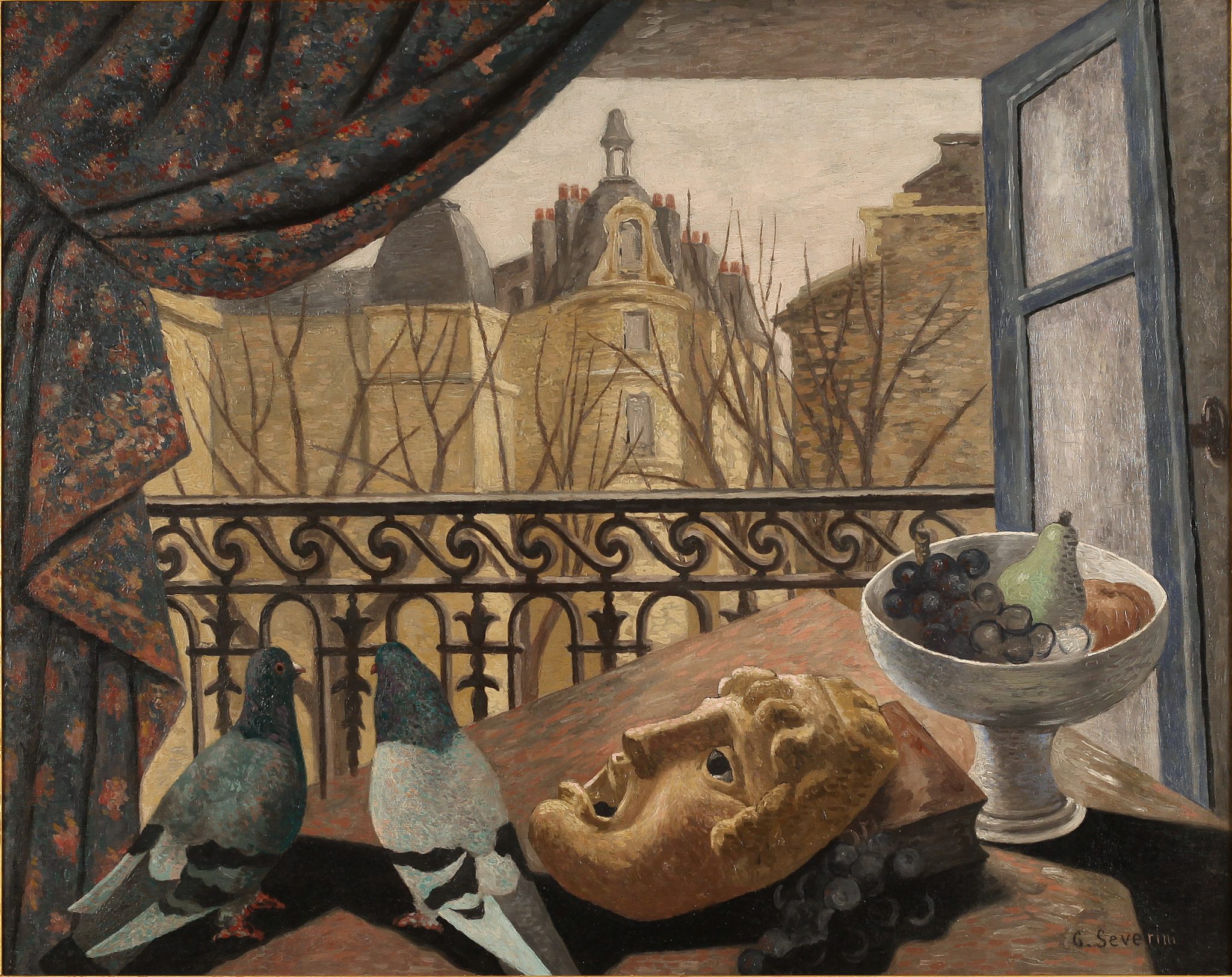 Gino Severini (Cortona, 1883 – Paris, 1966) La Fenêtre Vers 1930 Huile sur toile, 73 x 92 cm Signé en bas à droite: G. Severini