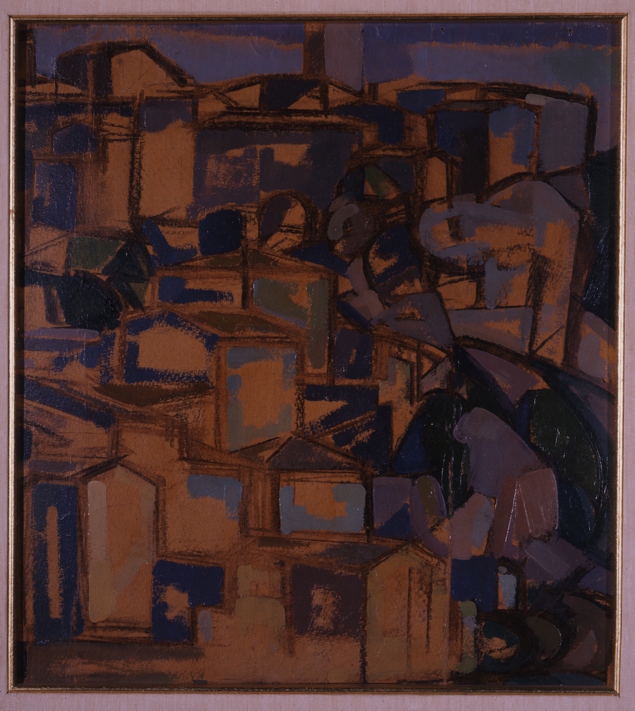 Gino Rossi PAESE IN COLLINA 1923 olio su cartone 40 × 36,5 cm  Fondazione Musei Civici di Venezia, Galleria Internazionale d’Arte Moderna di Ca’ Pesaro, Venezia dono Nino Barbantini, 1952 © Archivio fotografico - Fondazione Musei Civici di Venezia