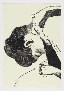 Mamma Andersson, Swan Song II, Ink on paper, 2016