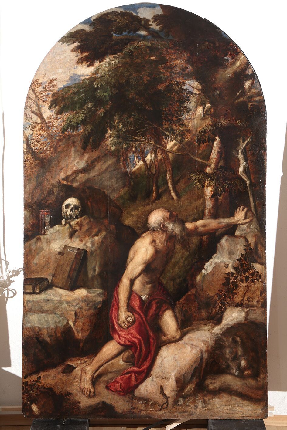 DOPO, particolare Tiziano Vecellio (Pieve di Cadore, Belluno, 1488/1490 - Venezia, 1576) San Gerolamo penitente, 1556-1561. Olio su tavola 235 × 125 cm Milano, Pinacoteca di Brera