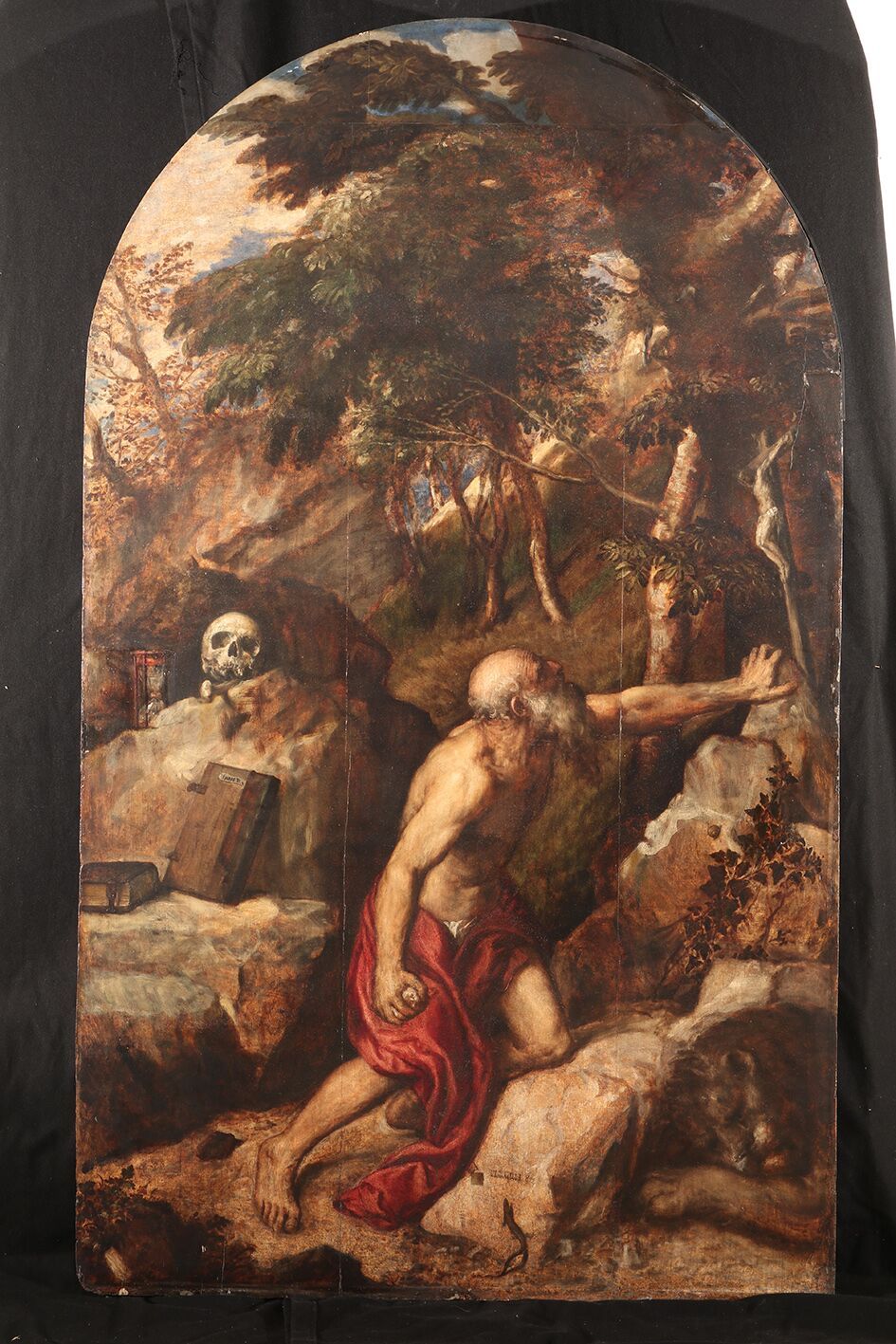 PRIMA, particolare Tiziano Vecellio (Pieve di Cadore, Belluno, 1488/1490 - Venezia, 1576) San Gerolamo penitente, 1556-1561. Olio su tavola 235 × 125 cm Milano, Pinacoteca di Brera