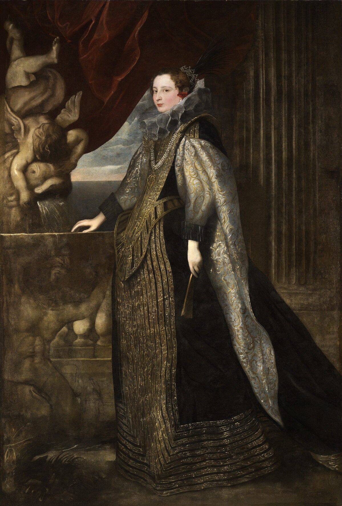 DOPO Anton van Dyck (Anversa, 1559 - Londra, 1641) Ritratto di Caterina Balbi Durazzo, 1624 olio su tela, 220,2 x 149 cm Genova, Palazzo Reale, Sala delle Udienze