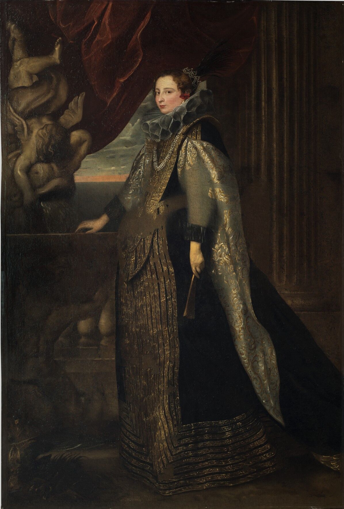PRIMA Anton van Dyck (Anversa, 1559 - Londra, 1641) Ritratto di Caterina Balbi Durazzo, 1624 olio su tela, 220,2 x 149 cm Genova, Palazzo Reale, Sala delle Udienze