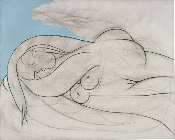 10 PROPERTY OF A PRIVATE EUROPEAN COLLECTOR PABLO PICASSO Follow La Dormeuse dated '13 mars XXXII' on the stretcher oil and charcoal on canvas 130.2 x 161.9 cm (51 1/4 x 63 3/4 in.) Executed on 13 March 1932, this work is accompanied by a photo-certificate of authenticity signed by Claude Picasso. Estimate £12,000,000 - 18,000,000 ‡ ♠ SOLD FOR £41,859,000