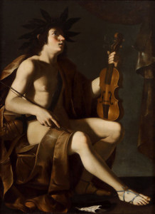 Tommaso Salini (Roma c. 1575 – 1625), attr. (o Maestro di Baranello?) Apollo o Allegoria della Musica, olio su tela, 130×98,5 cm