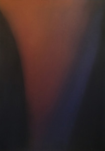 Claudio Olivieri - Blu diagonale 1972, tecnica mista su tela, cm 70x50.