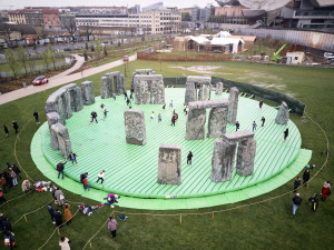 Fondazione Nicola Trussardi, Jeremy Deller, Sacrilege, 2012. Curated by Massimiliano Gioni. Installation view CityLife, Milan 2018. Commissioned by the Glasgow International Festival and the Mayor of London Courtesy of The Artist and The Modern Institute/Toby Webster Ltd, Glasgow Photo Marco De Scalzi