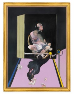 christie's Francis Bacon, Study for Portrait, 1977, oil and dry transfer lettering on canvas 78 x 58⅛ in. (198.2 x 147.7 cm.) Estimate on Request
