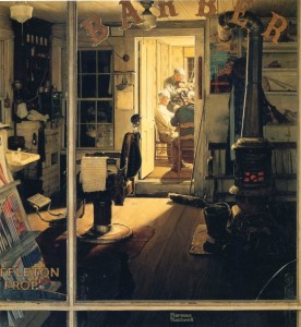 Norman Rockwell, Shuffleton’s barbershop (1959)