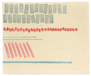 Giorgio Griffa “Cinque segni”, 1979, acrilico su tela, cm. 60x73 – riserva € 13.000