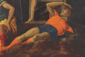 Andrea Mantegna, La Resurrezione di Cristo, 1492-93, Accademia Carrara Bergamo (dettaglio)