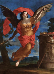Giovanni Francesco Romanelli (Viterbo 1610–1662) Allegory of Fame, oil on canvas, 191.5 x 137 cm, framed Prezzo realizzato** EUR 222.600 ,- USD 266.500 ,- Stima EUR 200.000 ,- a 300.000 ,-