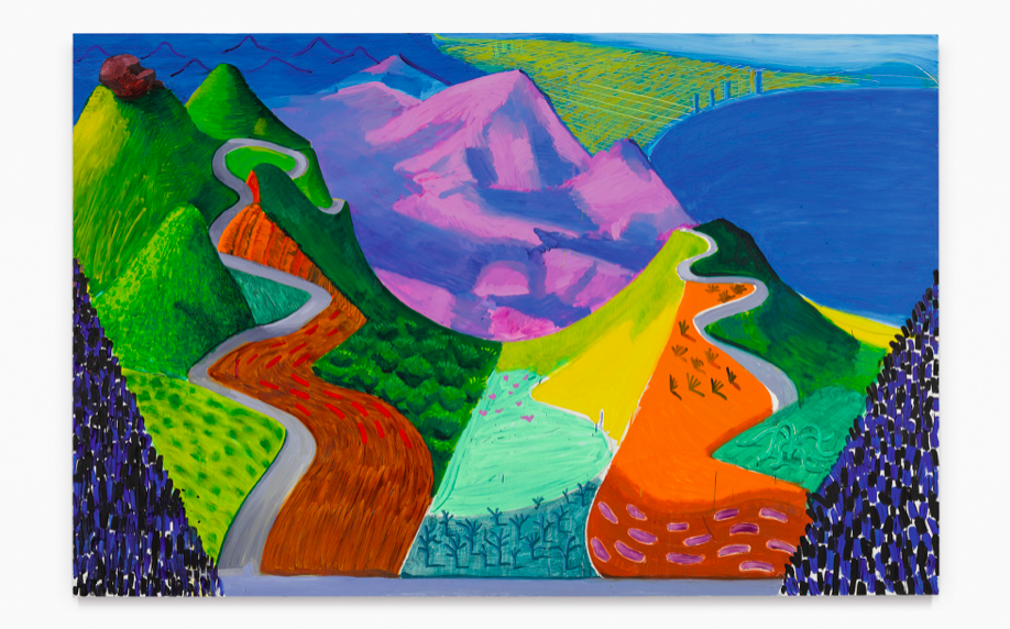 David Hockney, Pacific coast highway and Santa Monica, 1990, oil on canvas. Estimate 20,000,000 — 30,000,000 USD
