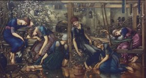 Edward Burne-Jones The Garden Court 1885-90 Oil paint on canvas, 1250 x 2310 mm The Faringdon Collection Trust