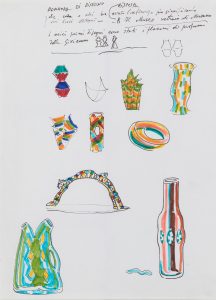 Lotto 42 (179576) Fulvio Bianconi (1915-1996) Lotto composto da 24 disegni a tecnica mista di progetti di vasi in vetro. Alcuni con scritte autografe. Misure diverse Stima € 1.200 - 1.500 Venduto a 8.750 €