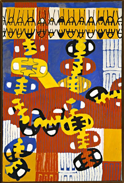 Giuseppe Capogrossi Sole di mezzanotte, 1952 Olio e tempera su tela 98,5 x 66 cm Collezione Maramotti, Reggio Emilia