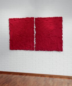 Pino Pinelli, Pittura R., 1993. tecnica mista, 2 elementi, 120 x 190 cm