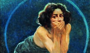Giorgio Kienerk, Il Silenzio (pannello centrale del trittico L’enigma umano), 1900, Pavia, Musei Civici Quadreria dell’Ottocento