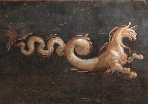 Affresco pompeiano distrutto dall'incendio del Museo Nazionale del Brasile