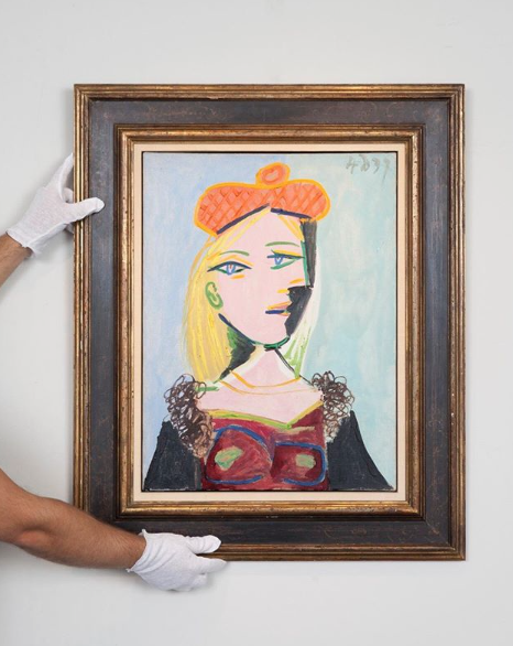 Pablo Picasso (1881–1973), ‘Femme au béret orange et au col de fourrure (Marie-Thérèse)’, 1937. Oil on canvas, 24 ⅛ x 18 ⅛ in. (61.1 x 46.1 cm.). Estimate: $15,000,000–20,000,000. © 2018 Estate of Pablo Picasso / Artists Rights Society (ARS), New York.⠀