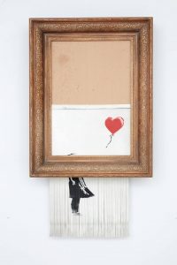 Love is in the Bin banksy autodistrutto