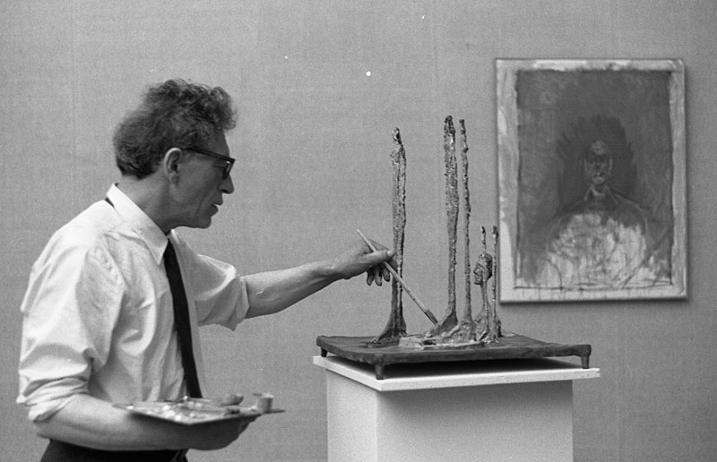 Alberto Giacometti fotografato da Paolo Monti per il servizio fotografico delle Biennale di Venezia del 1962