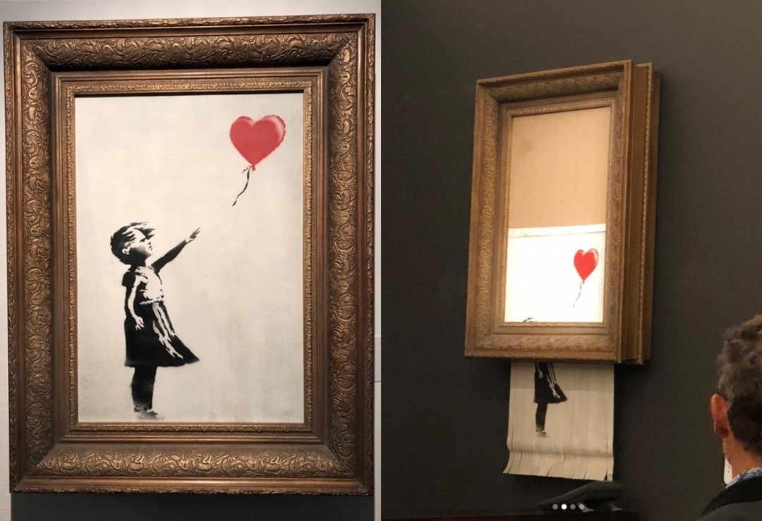 Ops! Mi si è suicidato il Banksy! Scene comiche all’asta Sotheby’s Londra