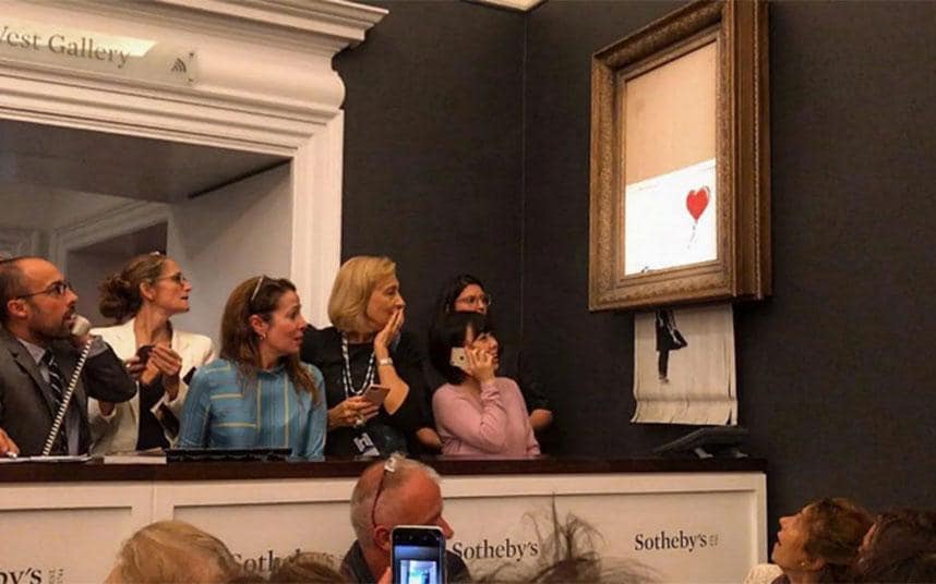 Il Banksy ”autodistrutto” all’asta Sotheby’s Londra