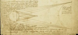Leonardo da Vinci, Studi sul lume cinereo, Codice Leicester, courtesy Bill Gates-©bgC3 (particolare)