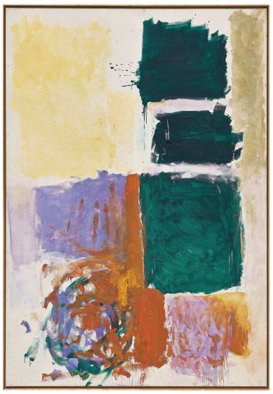 JOAN MITCHELL Perch and Twirl signed 'Joan Mitchell' lower right oil on canvas 258.4 x 179.7 cm (101 3/4 x 70 3/4 in.) Painted in 1973. Estimate £1,500,000 - 2,500,000 ‡ SOLD FOR £3,129,000
