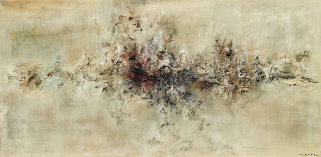 Zao Wou-Ki Stampa su Tela-Riproduzione Quadri Famosi Su Tela-Quadri Arte  Astratta-Omaggio a Claude Monet-Zao Wou-Ki Moderni Murale Arte 60x90cm  Con Cornice : : Altro