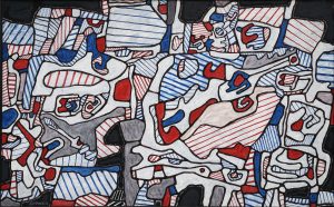 Jean Dubuffet, Site domestique (au fusil espadon), avec tête d'Inca et petit fauteuil à droite, 1966 © 2018 Adagp, Paris/ Siae, Roma