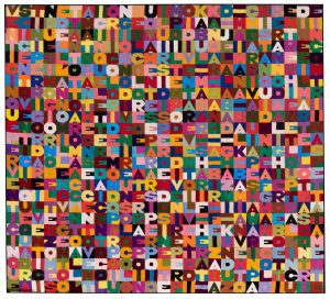 Lotto 333 Alighiero Boetti (1940-1994) l venticinquesimo giorno del terzo mese dell’anno millenovecentoottantotto, 1988 ricamo su tessuto, cm 100,5x111,5 Opera registrata presso l’Archivio Alighiero Boetti, Roma Stima € 250.000-350.000