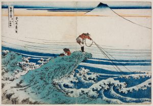 Katsushika Hokusai, Kajikazawa nella provincia di Kai, 1830-31, silografia policroma