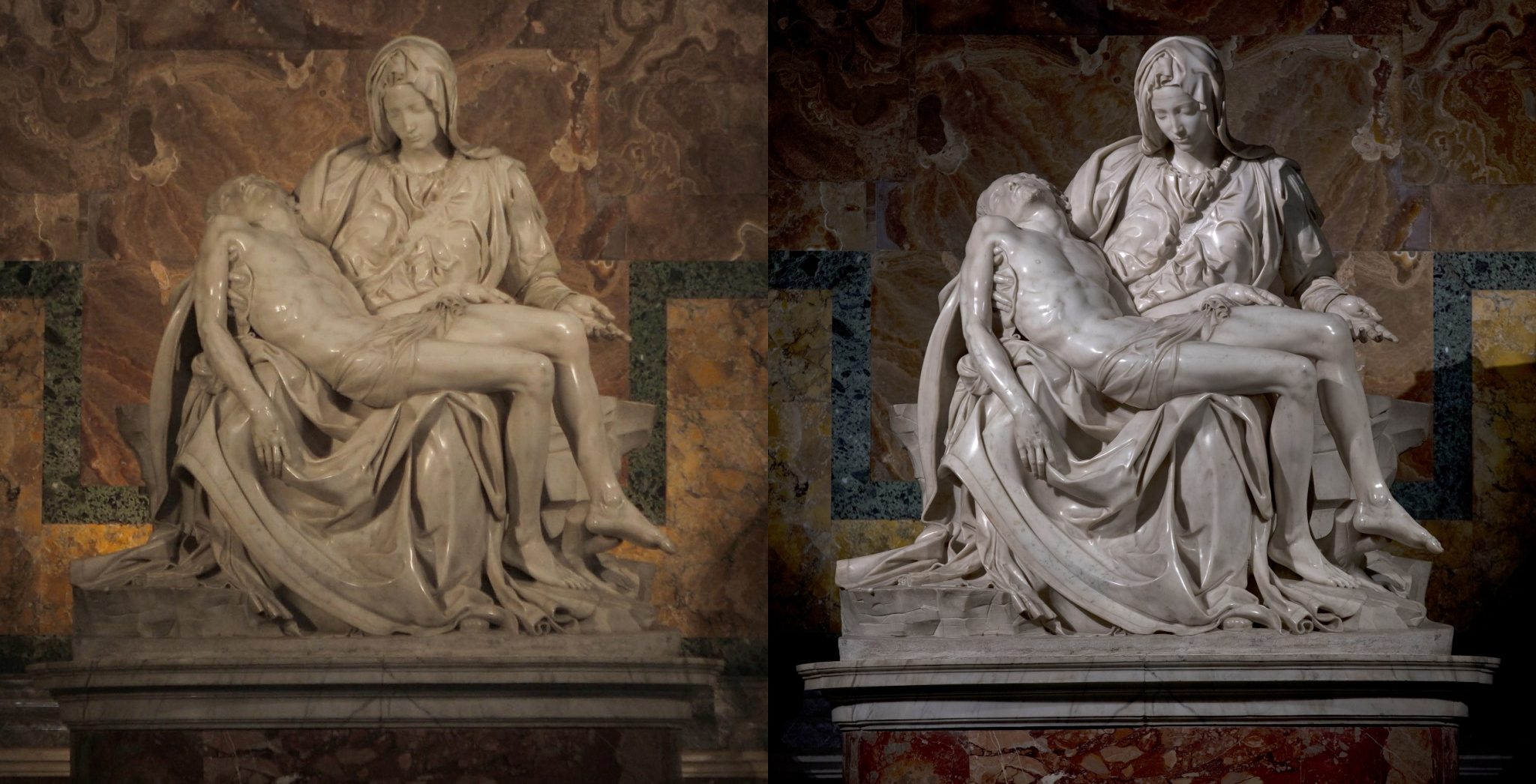 Pietà di Michelangelo prima e dopo
