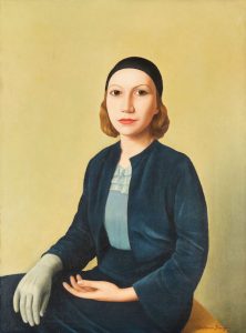 Lotto 235 Antonio Donghi (1897-1963) Abito azzurro, 1933 olio su tela, cm 50x37,5 Stima € 50.000 - 70.000 Venduto a 212.500 €