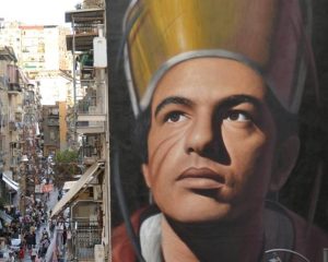 murale raffigurante san gennaro nel quartiere forcella di napoli