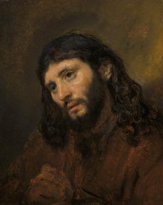 REMBRANDT VAN RIJN, STUDY OF THE HEAD OF A YOUNG MAN, CIRCA 1650