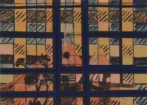 CARAGH THURING Hot Maiolica, 2018 oil, gouache, fabric on linen