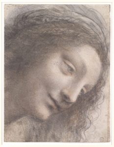 Leonardo da Vinci, Sketch and Notes for an Allegory on the Fidelity of the Lizard (recto) (1496). Courtesy of the Metropolitan Museum of Art.
