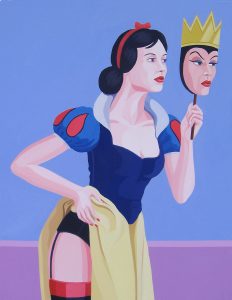 Giuseppe Veneziano, Face to face, 2010, acrilico su tela, cm 100x80